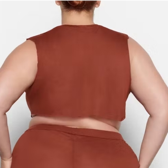 SKIMS SLEEP SUPER CROPPED TANK/SAFFRON/XL/ NWT - Picture 3 of 9